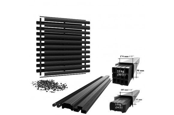 Double Horizontal Picket Fence Panel Kit