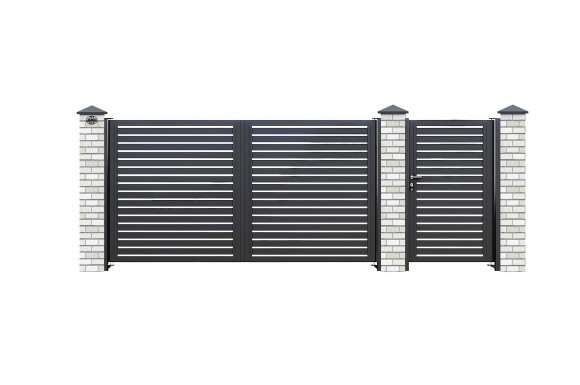 Horizontal Slat Driveway & Pathway Gate Set